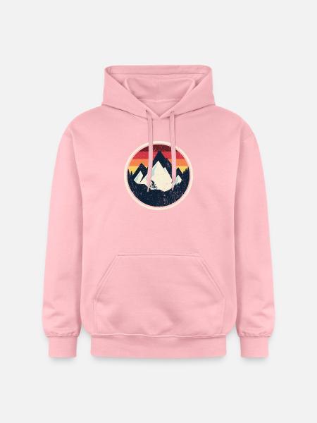 Retro Mountain Bike Sunset - Gildan Unisex Softstyle® Midweight Hoodie - light pink