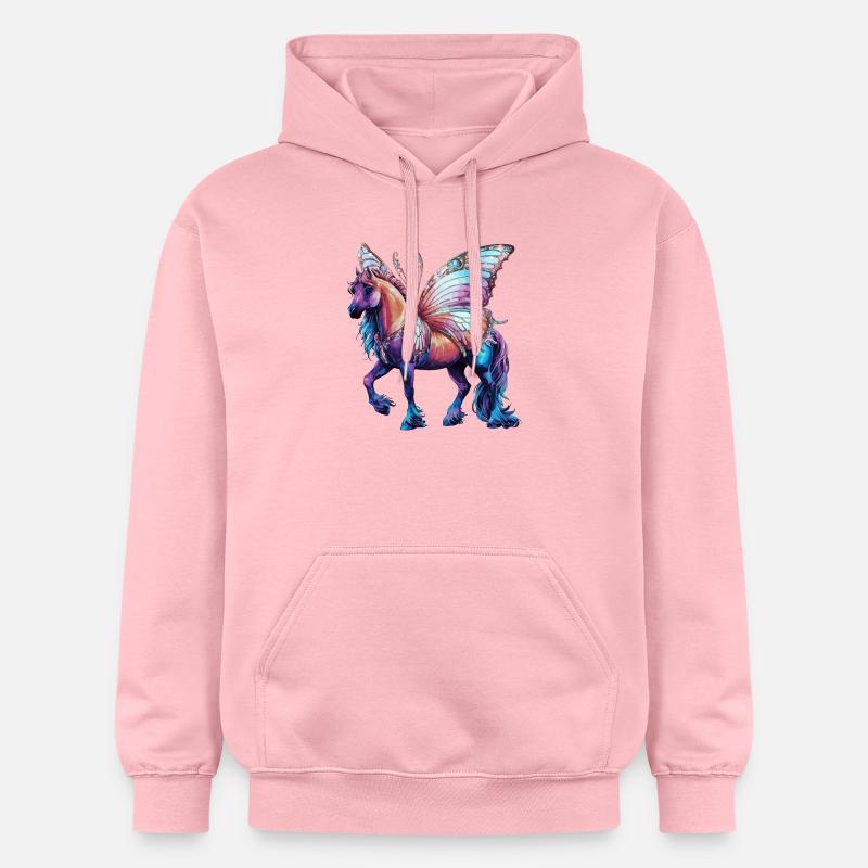 Cheval papillon - Sweat à capuche Softstyle® Gildan Unisexe - rose clair