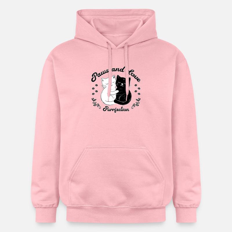 Paws & Love – Simply Schnurrfekt - Sweat à capuche Softstyle® Gildan Unisexe - rose clair