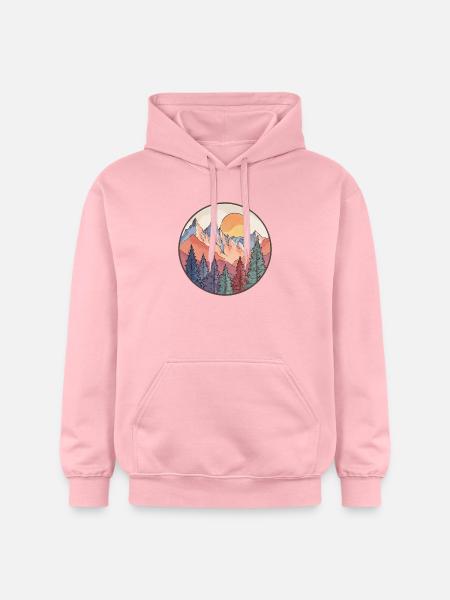 Mountain at sunset – Nature motif - Gildan Unisex Softstyle® Midweight Hoodie - light pink