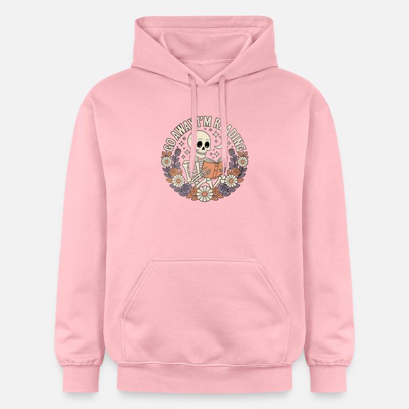 Je lis Skeleton with Florals - Sweat à capuche Softstyle® Gildan Unisexe - rose clair