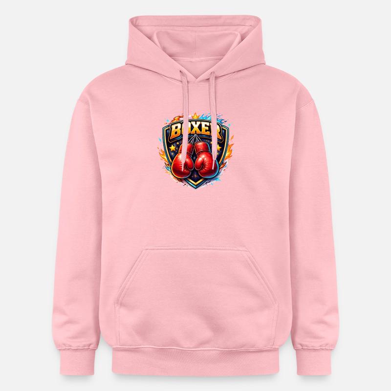 Logo de boxe combative avec gants - Sweat à capuche Softstyle® Gildan Unisexe - rose clair