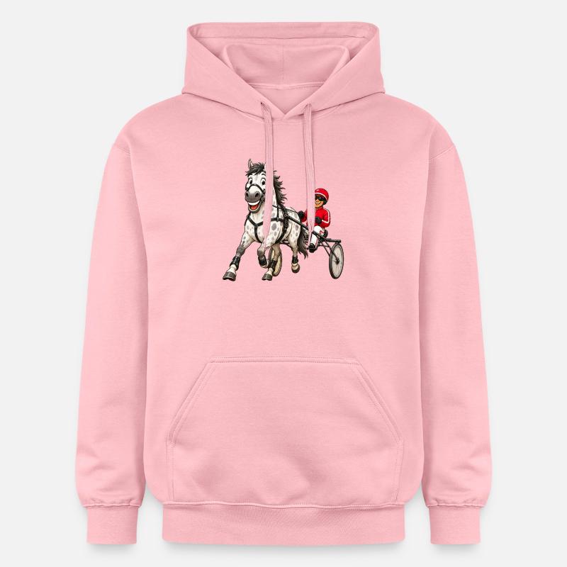 Trotter drôle - Sweat à capuche Softstyle® Gildan Unisexe - rose clair