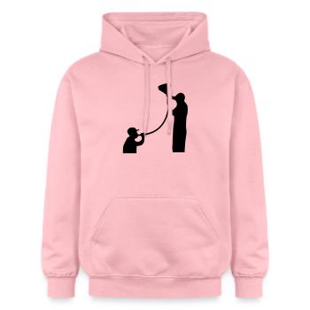 Bier Trichter Beer Bong - Gildan Unisex Softstyle® Midweight Hoodie - Hellrosa - Vorne - Liana (172cm) & Jaron (178cm)