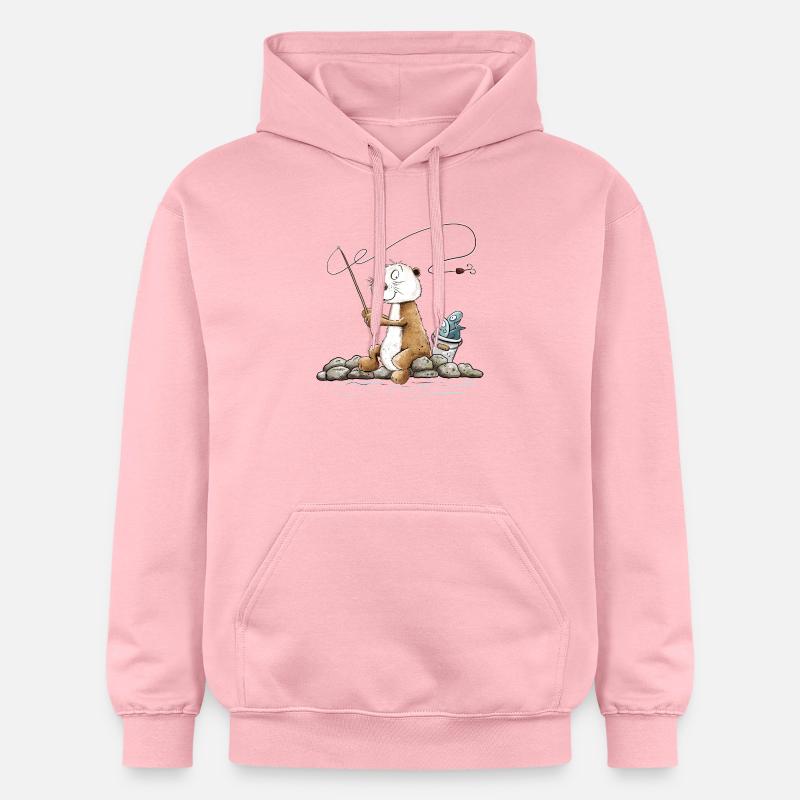 Droll Angler Otter Pêche MODARTIS - Sweat à capuche Softstyle® Gildan Unisexe - rose clair