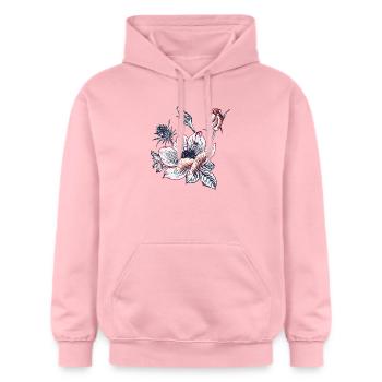 Vintage Blumenstrauß - Gildan Unisex Softstyle® Midweight Hoodie - Hellrosa - Vorne - Liana (172cm) & Jaron (178cm)