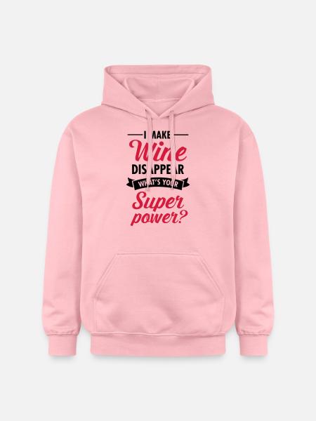 I Make WIne Disappear... - Gildan Unisex Softstyle® Midweight Hoodie - light pink