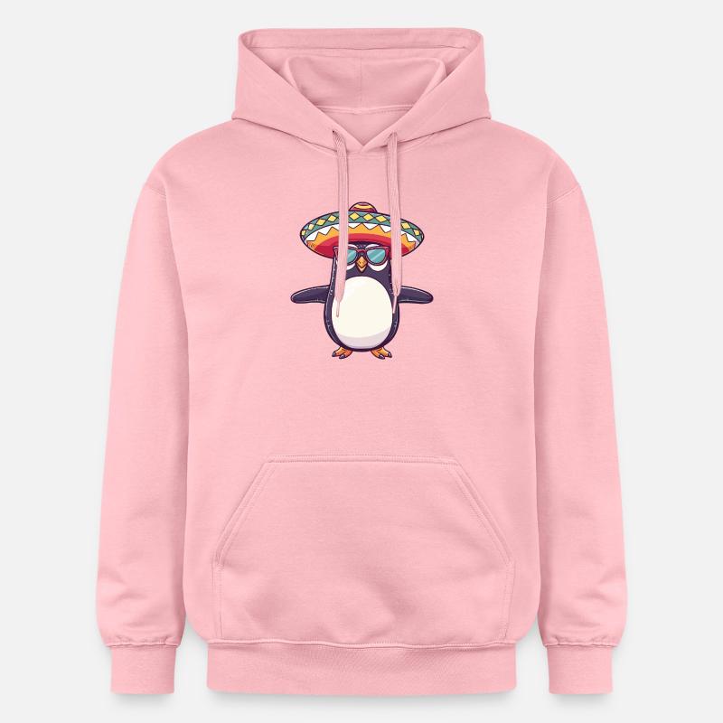 Penguin Comic Sombrero drôle - Sweat à capuche Softstyle® Gildan Unisexe - rose clair