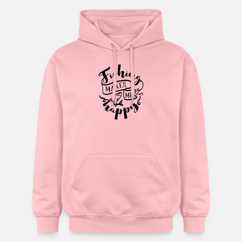 La pêche me rend heureux - Sweat à capuche Softstyle® Gildan Unisexe - rose clair