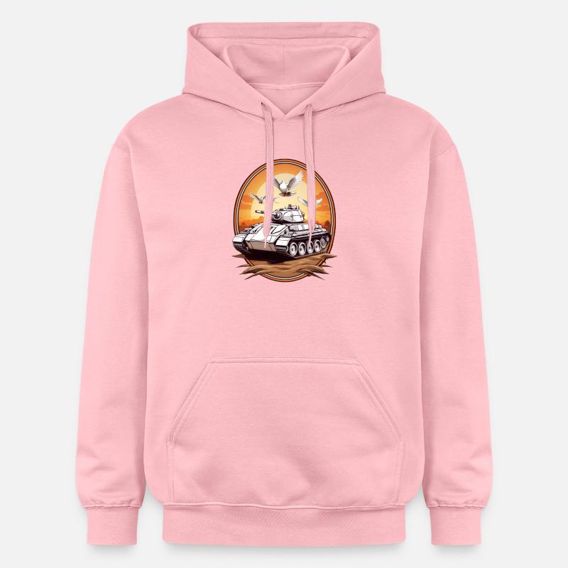 Chars avec colombes de la paix - Sweat à capuche Softstyle® Gildan Unisexe - rose clair