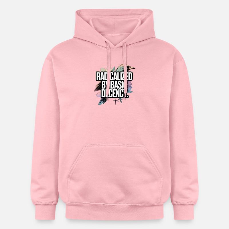 Radicalized by Basic Decency Statement - Gildan Unisex Softstyle® Midweight Hoodie - light pink