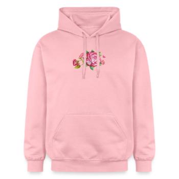Pink rose flowers set close up isolated on white b - Gildan Unisex Softstyle® Midweight Hoodie - light pink - Front - Liana (172cm) & Jaron (178cm)