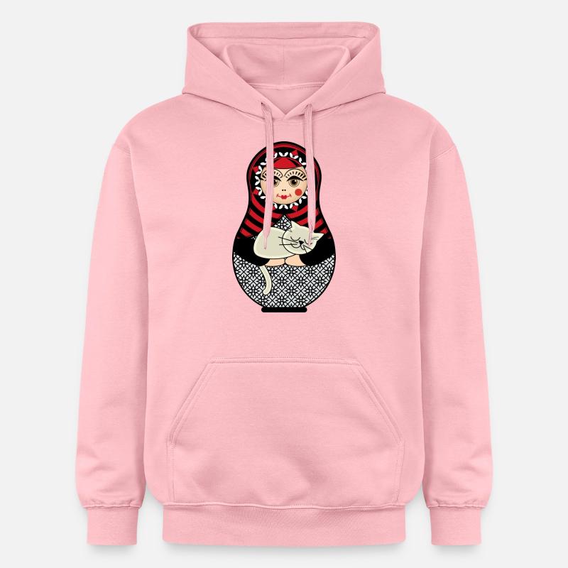 Matryoshka matryoshka poupée russe chat - Sweat à capuche Softstyle® Gildan Unisexe - rose clair