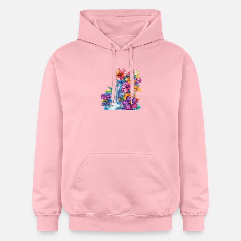 Cascade de fleurs à la cascade - Sweat à capuche Softstyle® Gildan Unisexe - rose clair