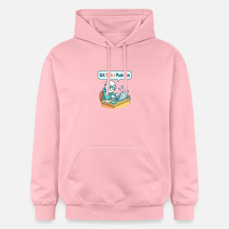 Git Push > Pompes - Sweat à capuche Softstyle® Gildan Unisexe - rose clair