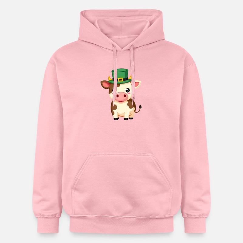 Vache à la Saint-Patrick - Sweat à capuche Softstyle® Gildan Unisexe - rose clair