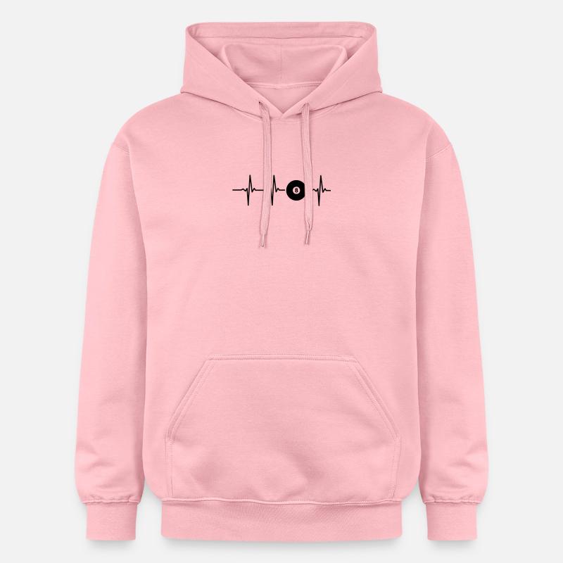 Pool Billard Kugel 8 Geschenk Snooker Herzfrequenz - Gildan Unisex Softstyle® Midweight Hoodie - Hellrosa