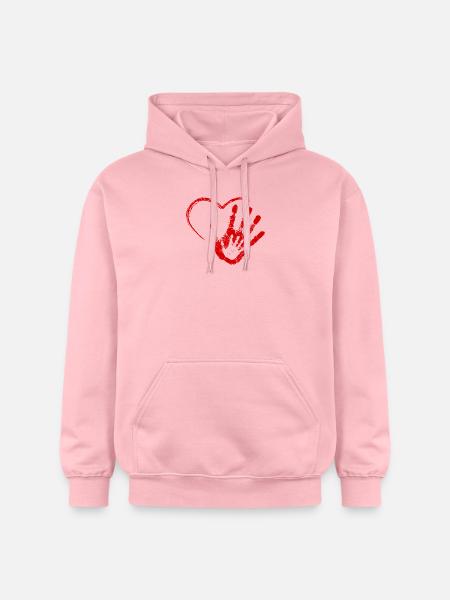 MAIN DANS LA MAIN ROUGE - Sweat à capuche Softstyle® Gildan Unisexe - rose clair