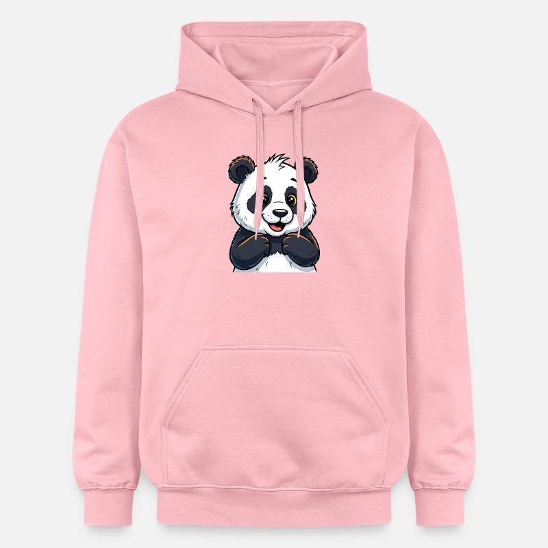 Panda mignon avec un visage heureux - Sweat à capuche Softstyle® Gildan Unisexe - rose clair