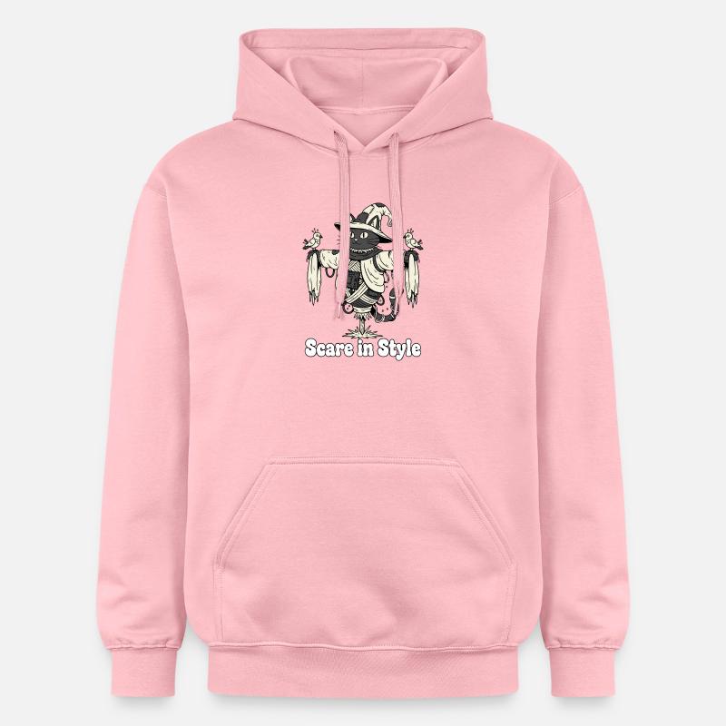 Effrayance dans le style : Chat d’Halloween - Sweat à capuche Softstyle® Gildan Unisexe - rose clair
