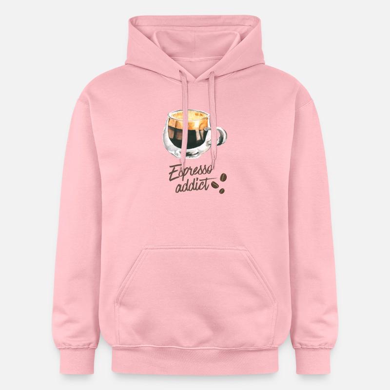 Espresso Addict - Art du café aquarelle - Sweat à capuche Softstyle® Gildan Unisexe - rose clair