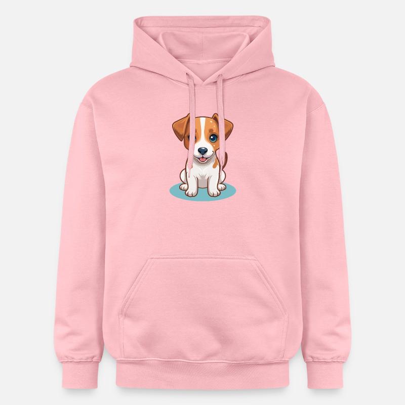 Petit chiot de dessin animé - Sweat à capuche Softstyle® Gildan Unisexe - rose clair
