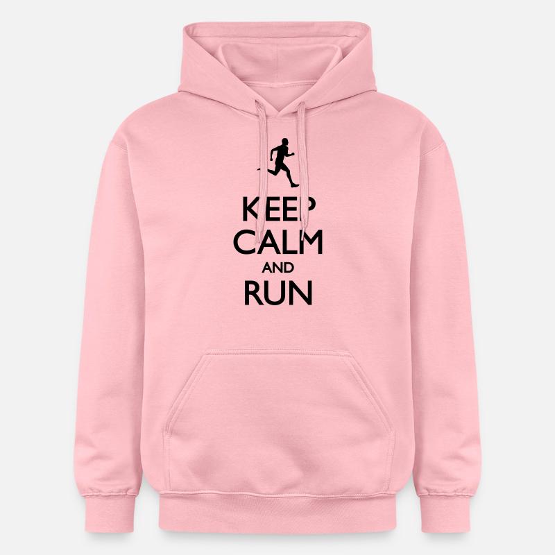 Keep calm and Run - Sweat à capuche Softstyle® Gildan Unisexe - rose clair