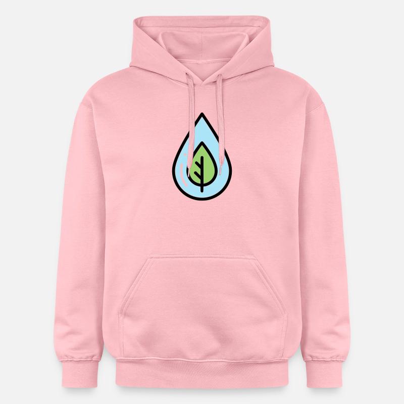 Éco de feuilles à goutte d’eau - Sweat à capuche Softstyle® Gildan Unisexe - rose clair