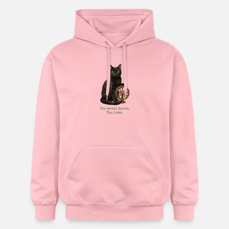La roue tourne le chat - Sweat à capuche Softstyle® Gildan Unisexe - rose clair
