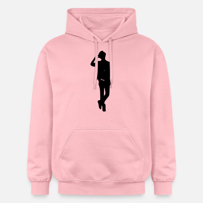Modèle garçon silhouette - Sweat à capuche Softstyle® Gildan Unisexe - rose clair