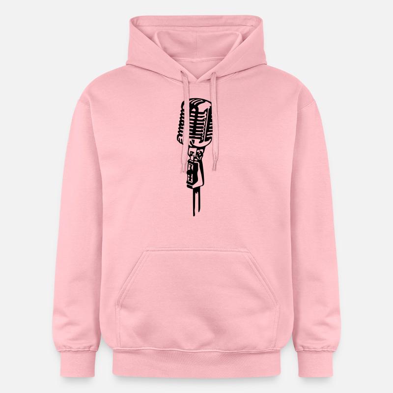 Retro Microphone - Sweat à capuche Softstyle® Gildan Unisexe - rose clair