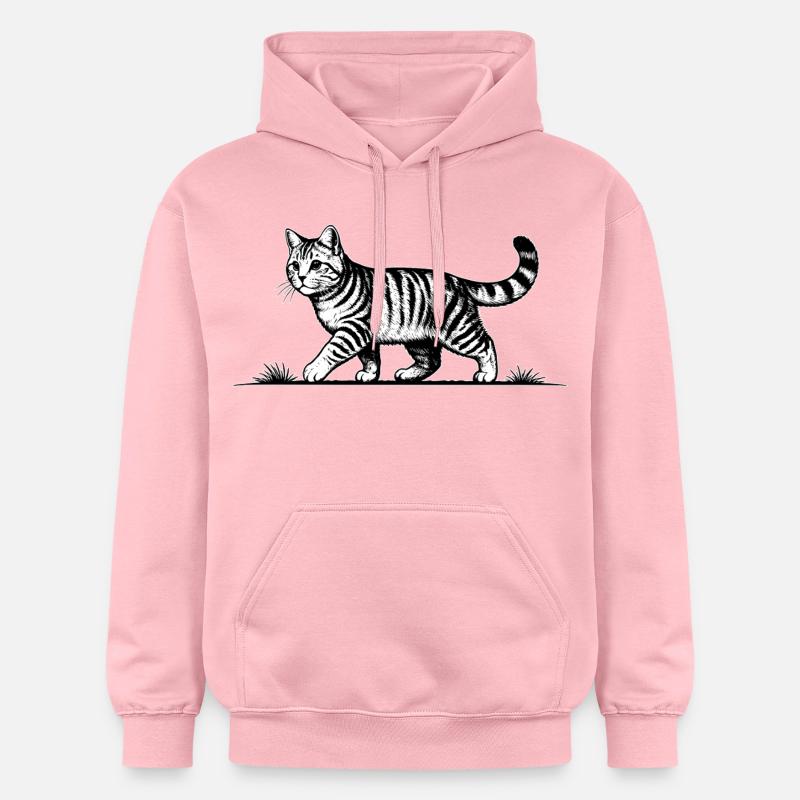Chat qui cour Chat - Sweat à capuche Softstyle® Gildan Unisexe - rose clair
