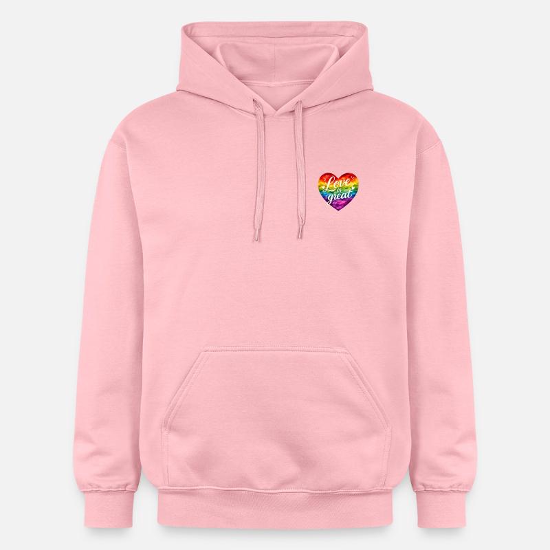 L’amour, c’est génial ! - Sweat à capuche Softstyle® Gildan Unisexe - rose clair