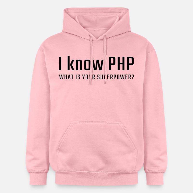 I know PHP - Gildan Unisex Softstyle® Midweight Hoodie - light pink