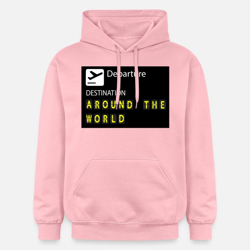 Tour du monde - Sweat à capuche Softstyle® Gildan Unisexe - rose clair