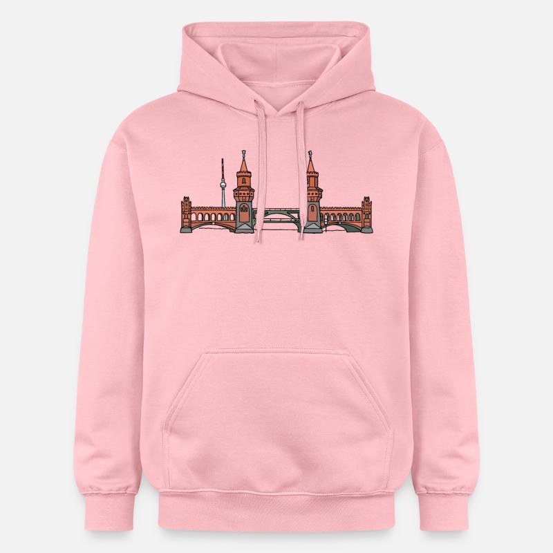 Oberbaumbrücke à BERLIN c - Sweat à capuche Softstyle® Gildan Unisexe - rose clair