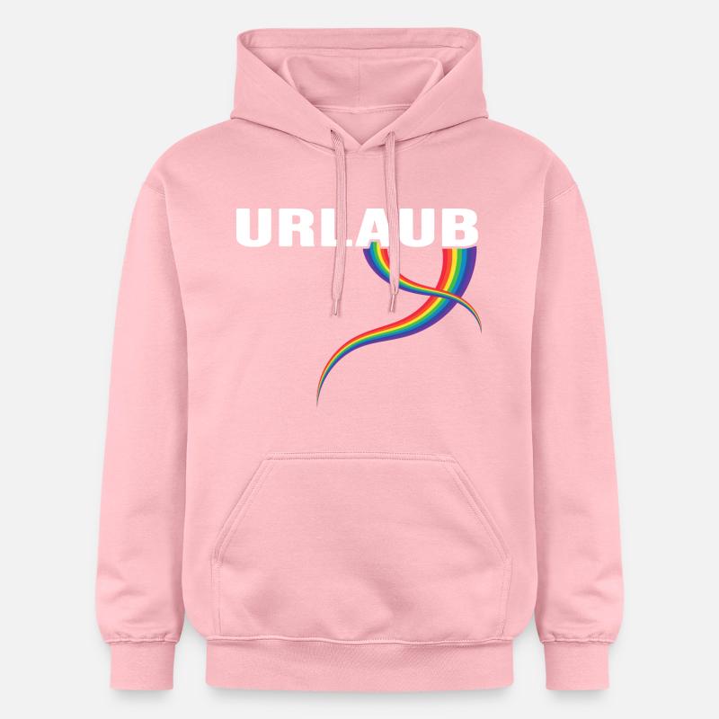 Destination arc-en-ciel de vacances - Sweat à capuche Softstyle® Gildan Unisexe - rose clair