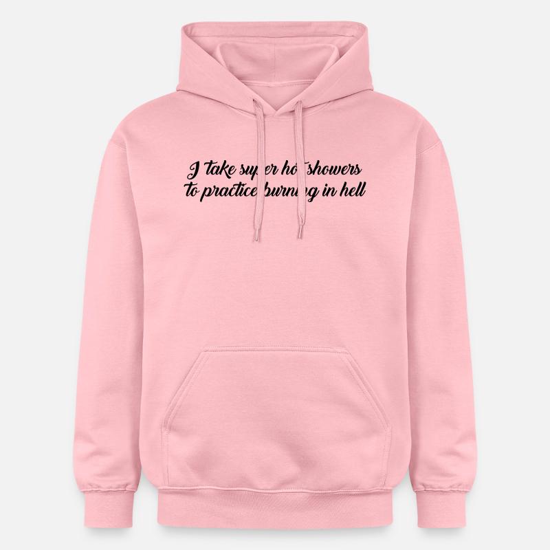 texte douches chaudes - Sweat à capuche Softstyle® Gildan Unisexe - rose clair