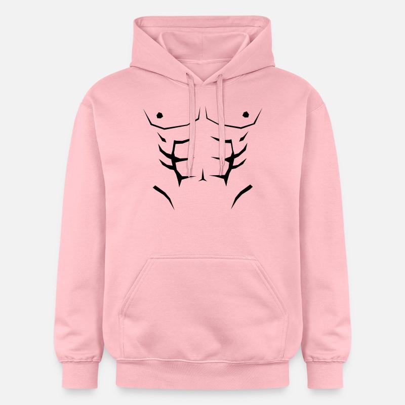 Faux abdos - Sweat à capuche Softstyle® Gildan Unisexe - rose clair