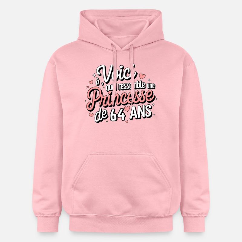 Princesse de 64 Ans - Sweat à capuche Softstyle® Gildan Unisexe - rose clair