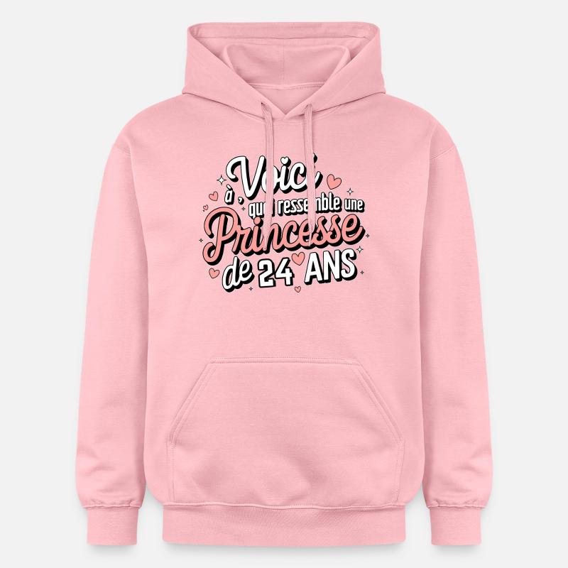 Princesse de 24 Ans - Sweat à capuche Softstyle® Gildan Unisexe - rose clair