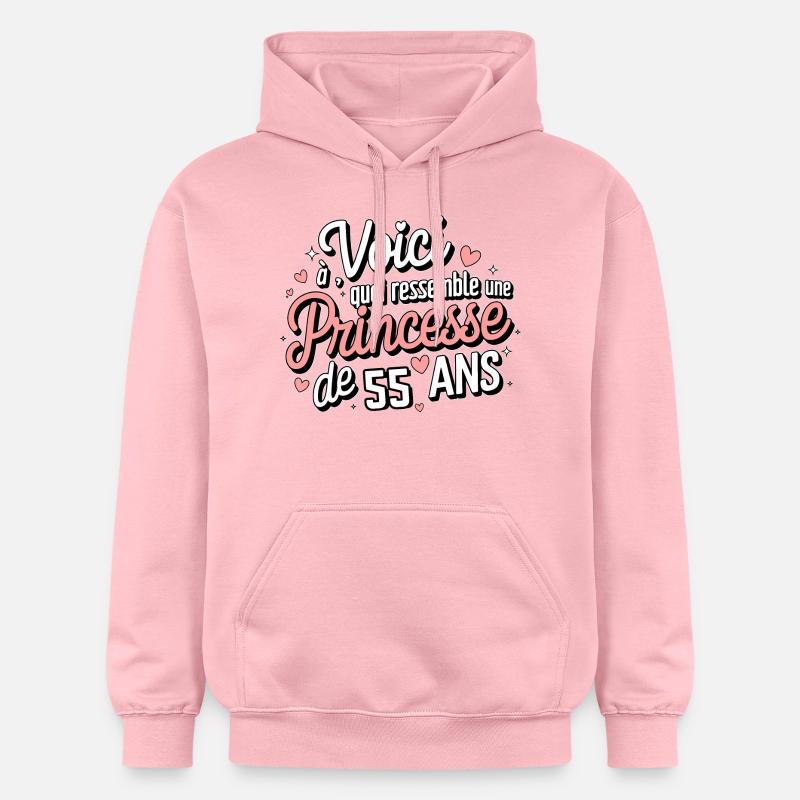Princesse 55 Ans - Sweat à capuche Softstyle® Gildan Unisexe - rose clair
