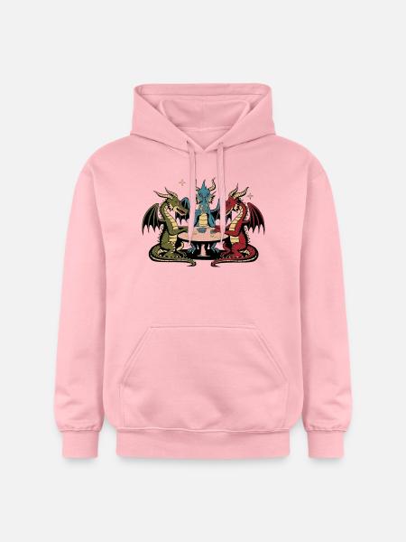 Dragons playing cards - Gildan Unisex Softstyle® Midweight Hoodie - light pink