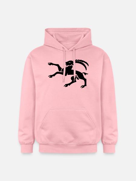 drawing ibex canton of Graubunden switzerland - Gildan Unisex Softstyle® Midweight Hoodie - light pink