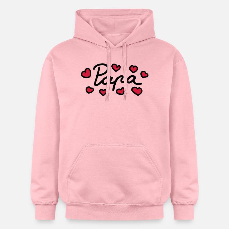Papa - coeur - 2 - Sweat à capuche Softstyle® Gildan Unisexe - rose clair