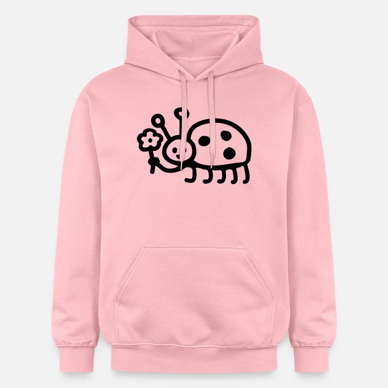 Coccinelle - Fleur - Line - Sweat à capuche Softstyle® Gildan Unisexe - rose clair