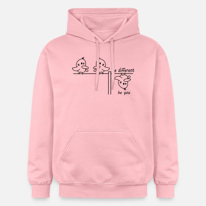 be different be you Vogel - Gildan Unisex Softstyle® Midweight Hoodie - Hellrosa
