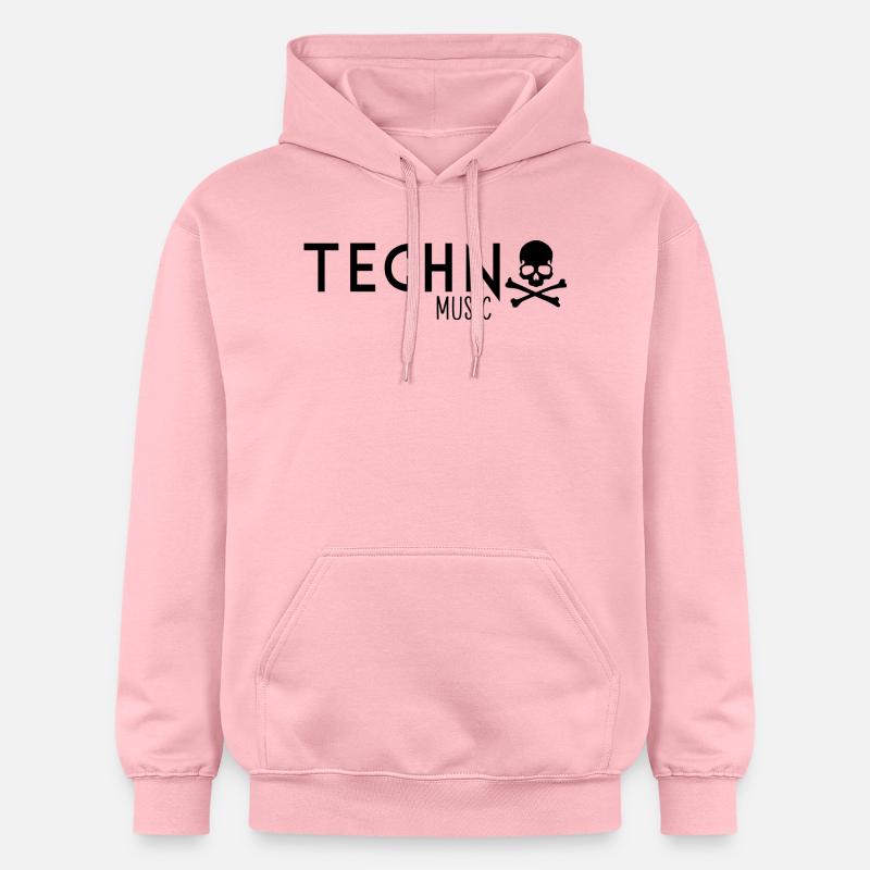 Crâne de musique techno - Sweat à capuche Softstyle® Gildan Unisexe - rose clair