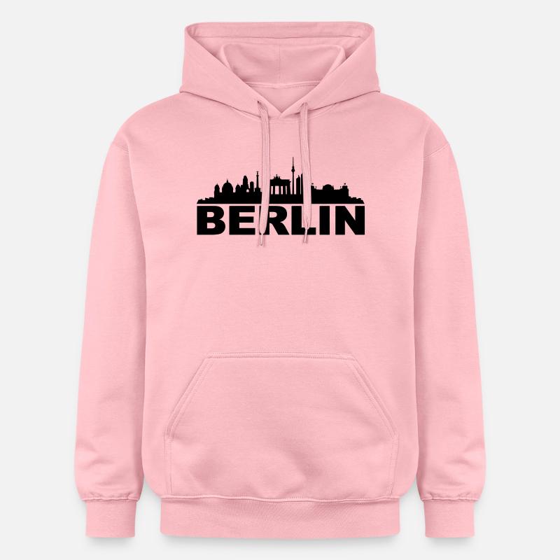Berlin horizon texte central - Sweat à capuche Softstyle® Gildan Unisexe - rose clair