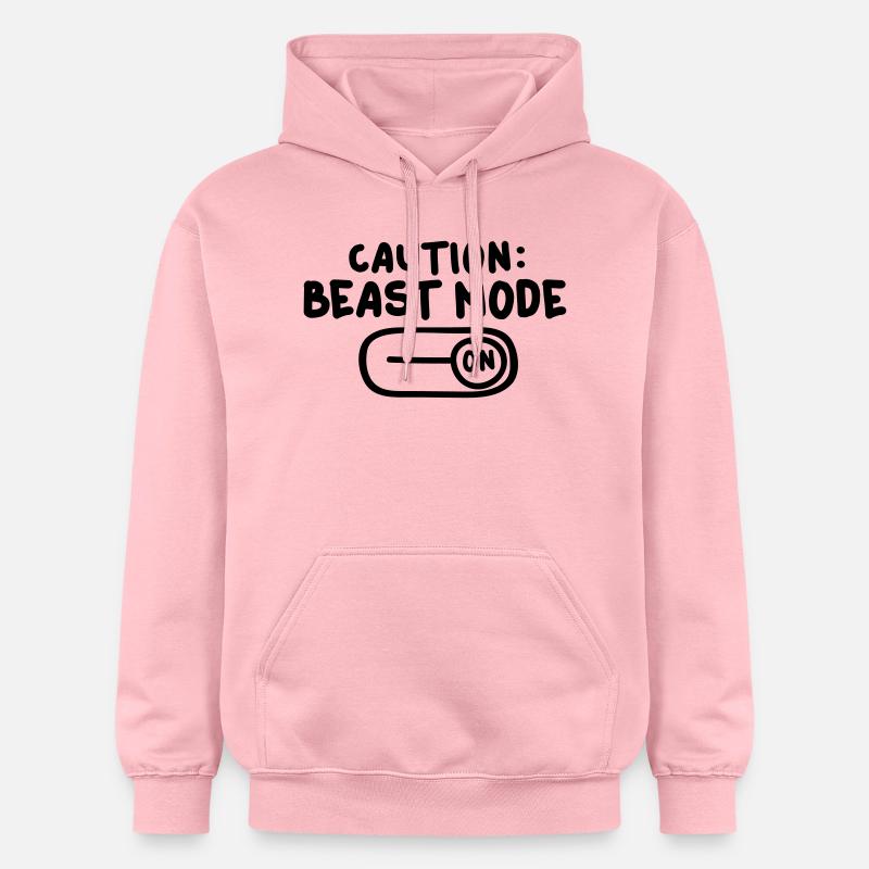 caution_beast_mode_1_f1 - Sweat à capuche Softstyle® Gildan Unisexe - rose clair